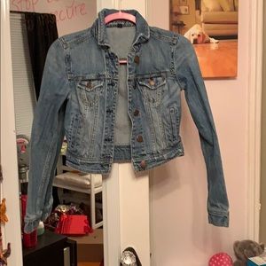 American eagle cropped denim jacket